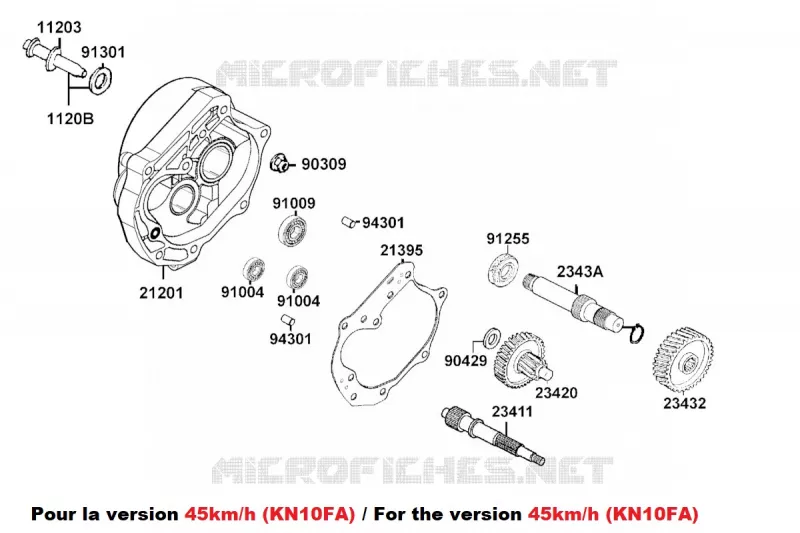 Transmission 45km H Kn10fa Pour Kymco AGILITY 50 NAKED RENOUVO 4T