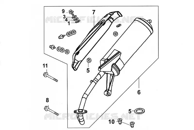 ECHAPPEMENT Kymco scooter 100 SENTO SENTO 100 4T EURO III  SENTO 100 4T EURO III