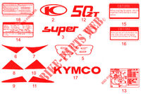 AUTOCOLLANTS pour Kymco SUPER 8 50 2T EURO II