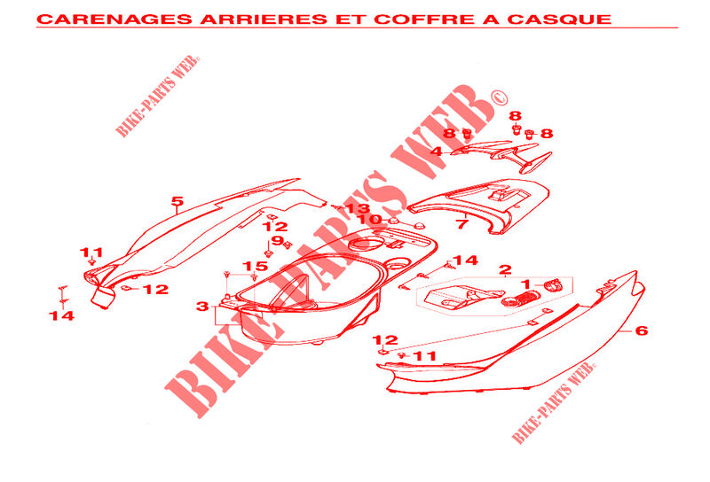 CARENAGES / COFFRE pour Kymco SUPER 9 50 AC 2T EURO II