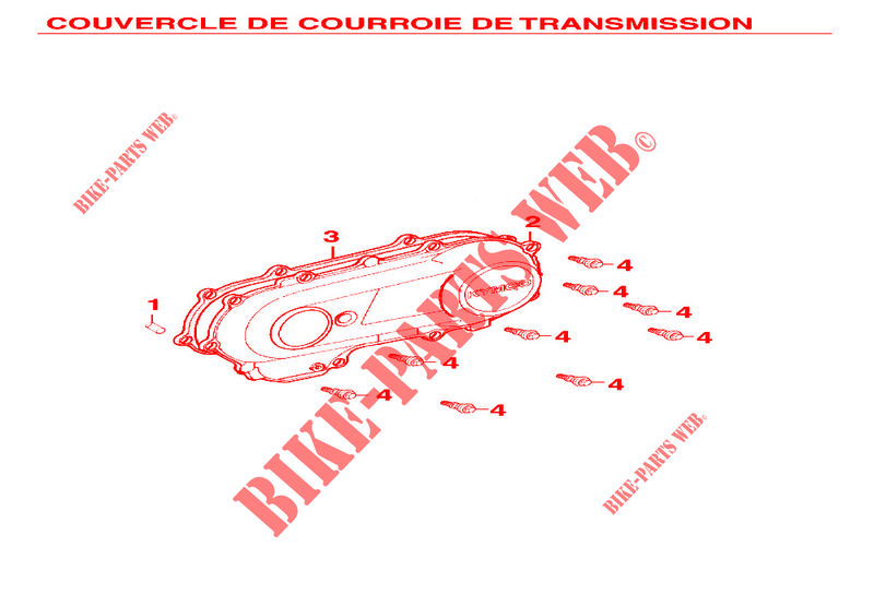 COUVERLCE DE COURROIE DE TRANSMISSION pour Kymco SUPER 9 50 AC 2T EURO II