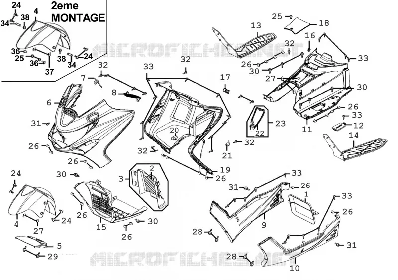 CARENAGES AVANT Kymco scooter 500 XCITING XCITING 500 4T EURO II  XCITING 500 4T EURO II