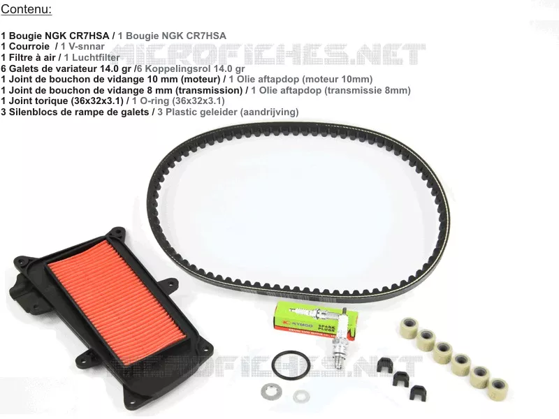 Kit Révision Complet Kymco Agility 125/150 2008-2015 - Huile, Filtre, Courroie, Bougie | Entretien Scooter - 4