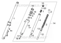 FOURCHE pour Kymco ZING II 125 4T EURO III DARK SIDE