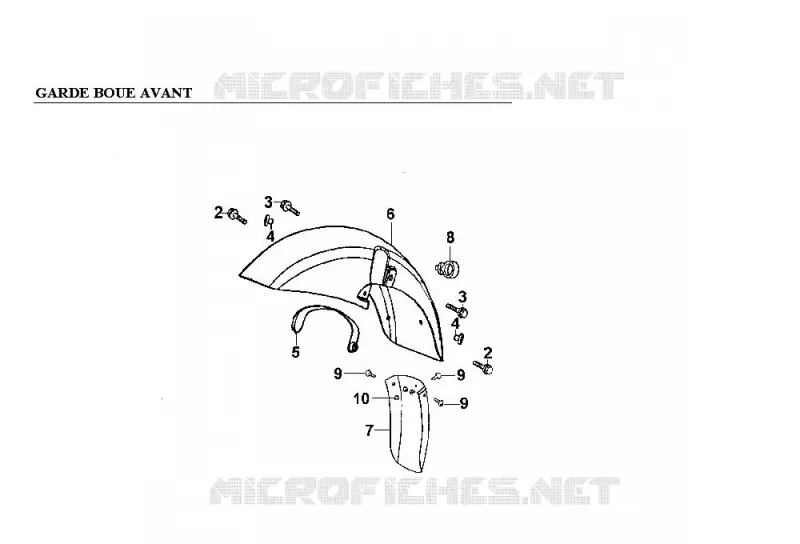 GARDE BOUE AVANT Kymco moto 125 CK CK PULSAR 125 4T EURO II  CK PULSAR 125 4T EURO II