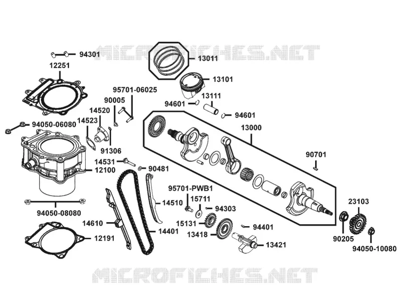 CYLINDRE / PISTON Kymco SSV 450 UXV KYMCO UXV 450I 4T EURO 4  KYMCO UXV 450I 4T EURO 4