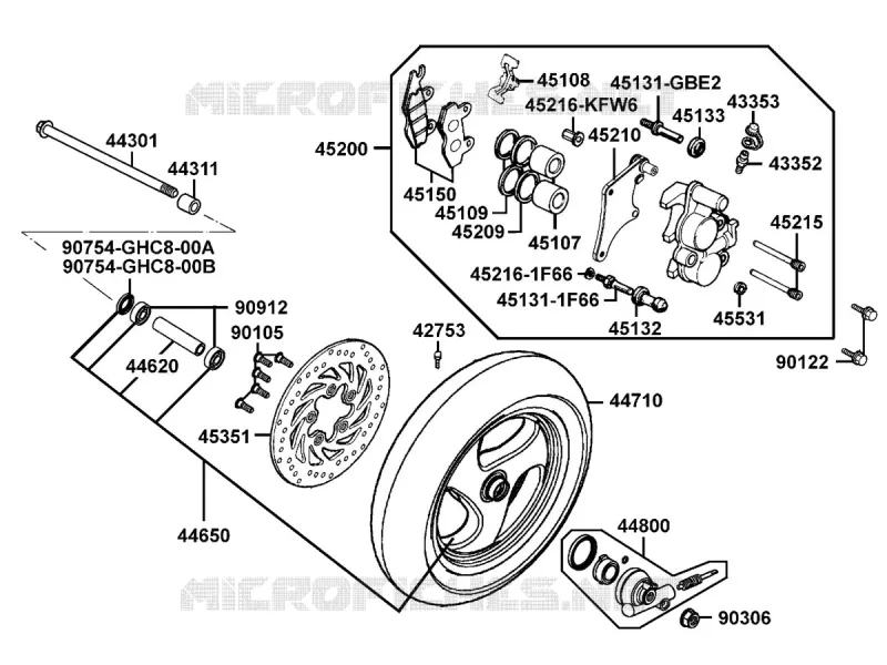 ROUE AVANT Kymco scooter 50 DINK DINK 50 4T EURO II  DINK 50 4T EURO II