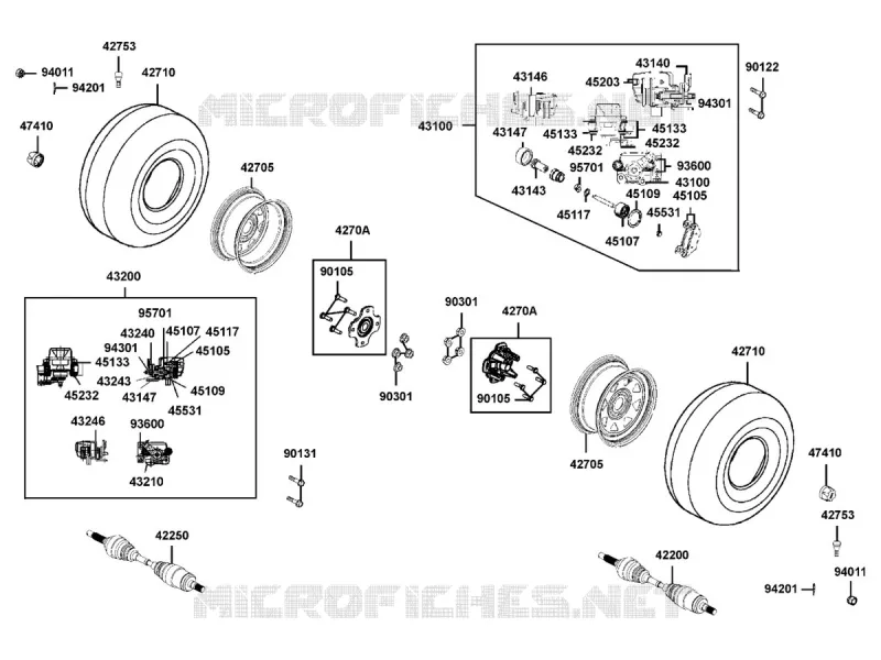 ROUES ARRIERES Kymco quad 700 MXU MXU 700I IRS 4T T3B  MXU 700I IRS 4T T3B