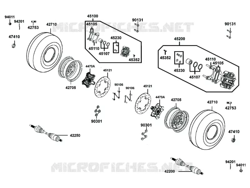 ROUES ARRIERES Kymco quad 550 MXU MXU 550i IRS 4T T3B  MXU 550i IRS 4T T3B