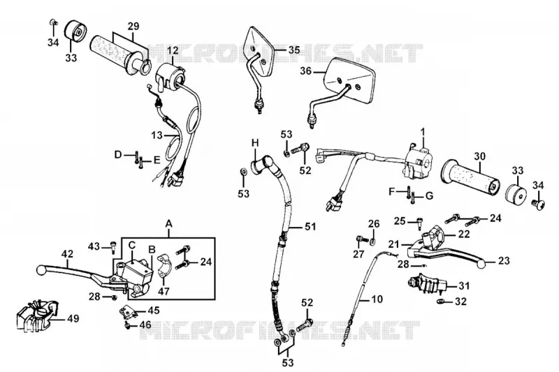 RETROVISEURS , SYSTEME DE FREINS Kymco moto 125 METEORIT METEORIT 125 EURO  METEORIT 125 EURO