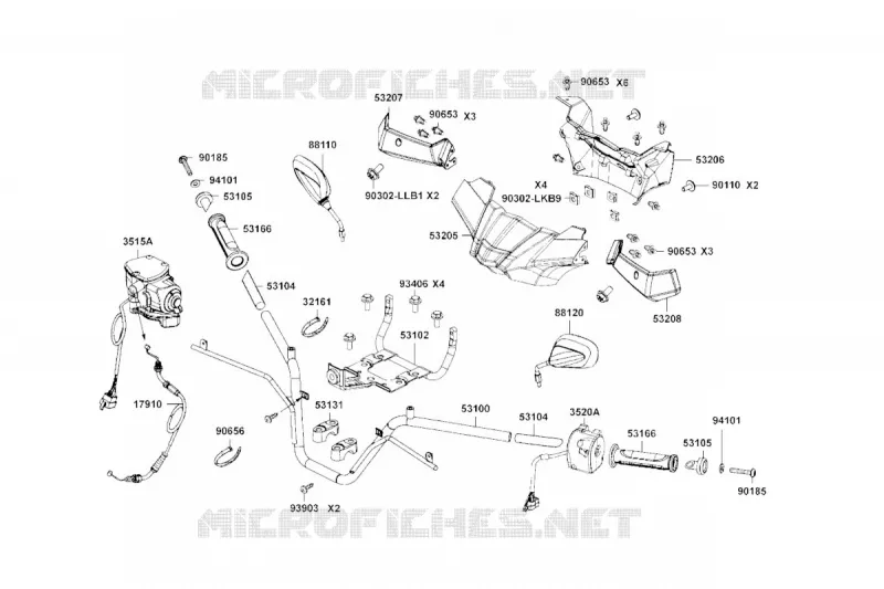 GUIDON / RETROVISEUR Kymco quad 700 MXU MXU 700I EPS T3B  MXU 700I EPS T3B