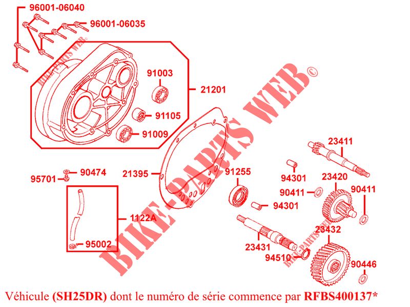 TRANSMISSION (SH25DR) pour Kymco GRAND DINK 125 MMC 4T EURO III