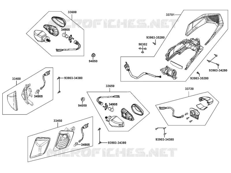 CLIGNOTANTS / FEU ARRIERE Kymco moto 50 K-PW K-PW 50 4T EURO II  K-PW 50 4T EURO II