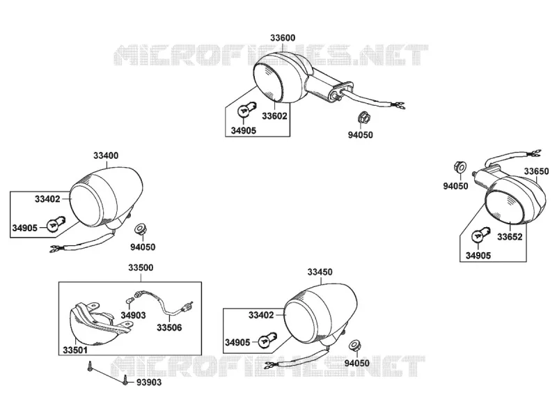 Cache D'Éclairage / Clignotant Avant Droit Compatible Kymco KXR 250 - V PARTS Neuf