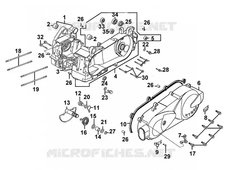 CARTER MOTEUR Kymco scooter 125 MOVIE MOVIE XL 125 4T EURO III  MOVIE XL 125 4T EURO III