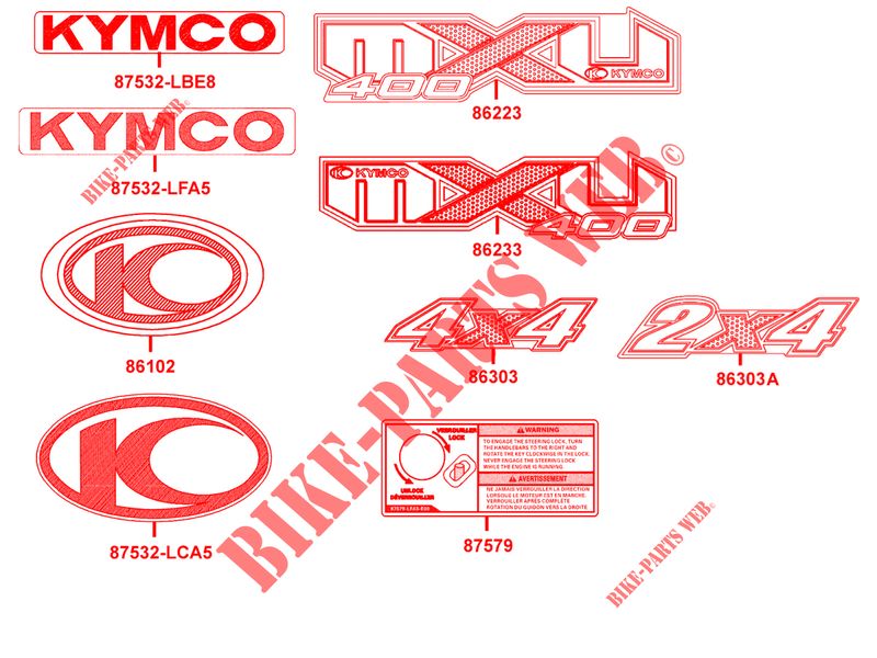 DECO pour Kymco MXU 400 2X4 - 4X4 4T EURO II