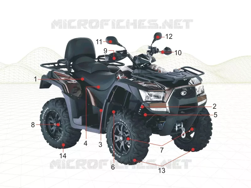 Filtres à huile Moto Kymco 550 MXU, pièces détachées et