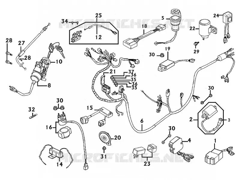PIECES ELECTRIQUE Kymco scooter 250 PEOPLE PEOPLE 250 S 4T EURO II  PEOPLE 250 S 4T EURO II