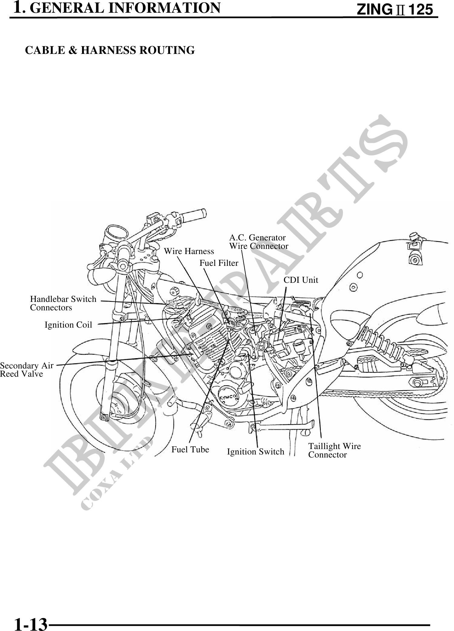 Fiche Technique Kymco 125 Zing
